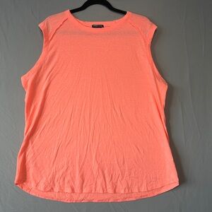 Heimish Womens Sleeveless Top Size 3XL Neon Coral Resortwear Tropical Vacation